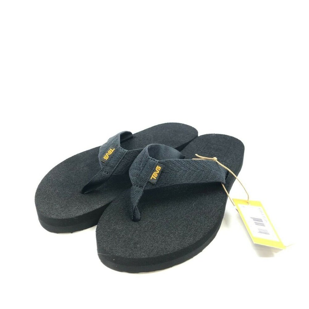 Teva Women's Mush II Flip Flop, Fronds Black US Size 6 M